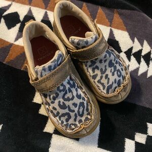 Twisted X Kids' Moccasins - Tan and Blue Leopard